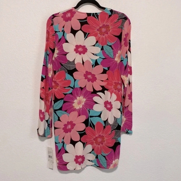 LA BLANCA NEW In Full Bloom Lace Up Tunic Cover-up Size S - Picture 6 of 10